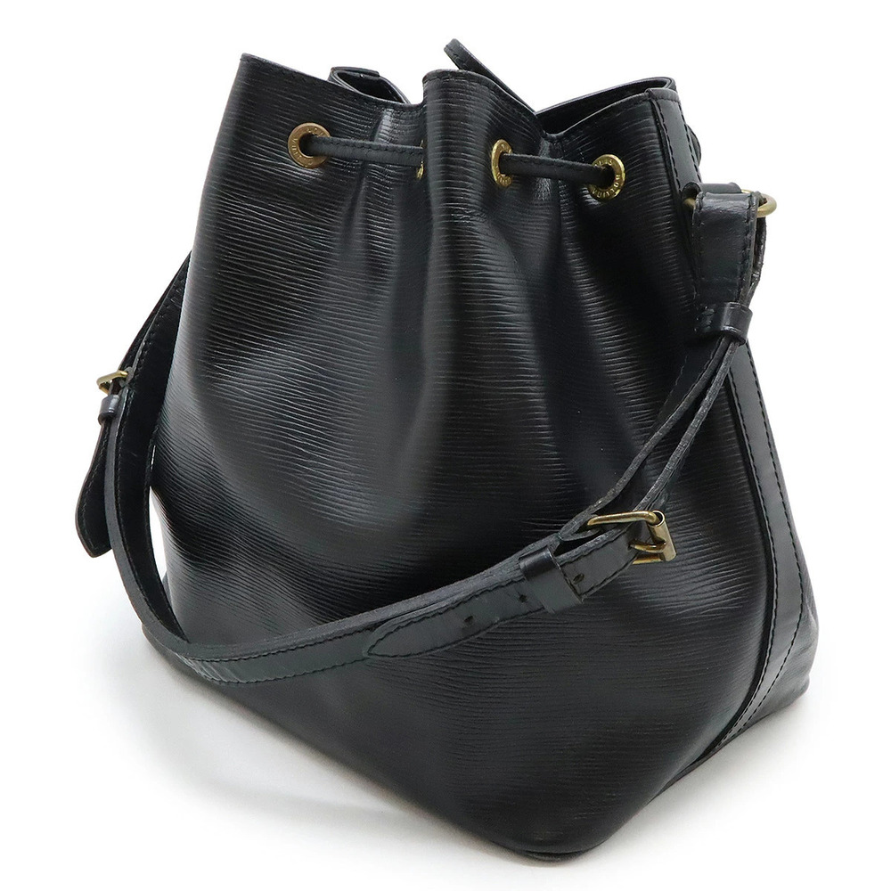 Louis Vuitton Noir Bag Black Drawstring Epi Shoulder Hobo Black